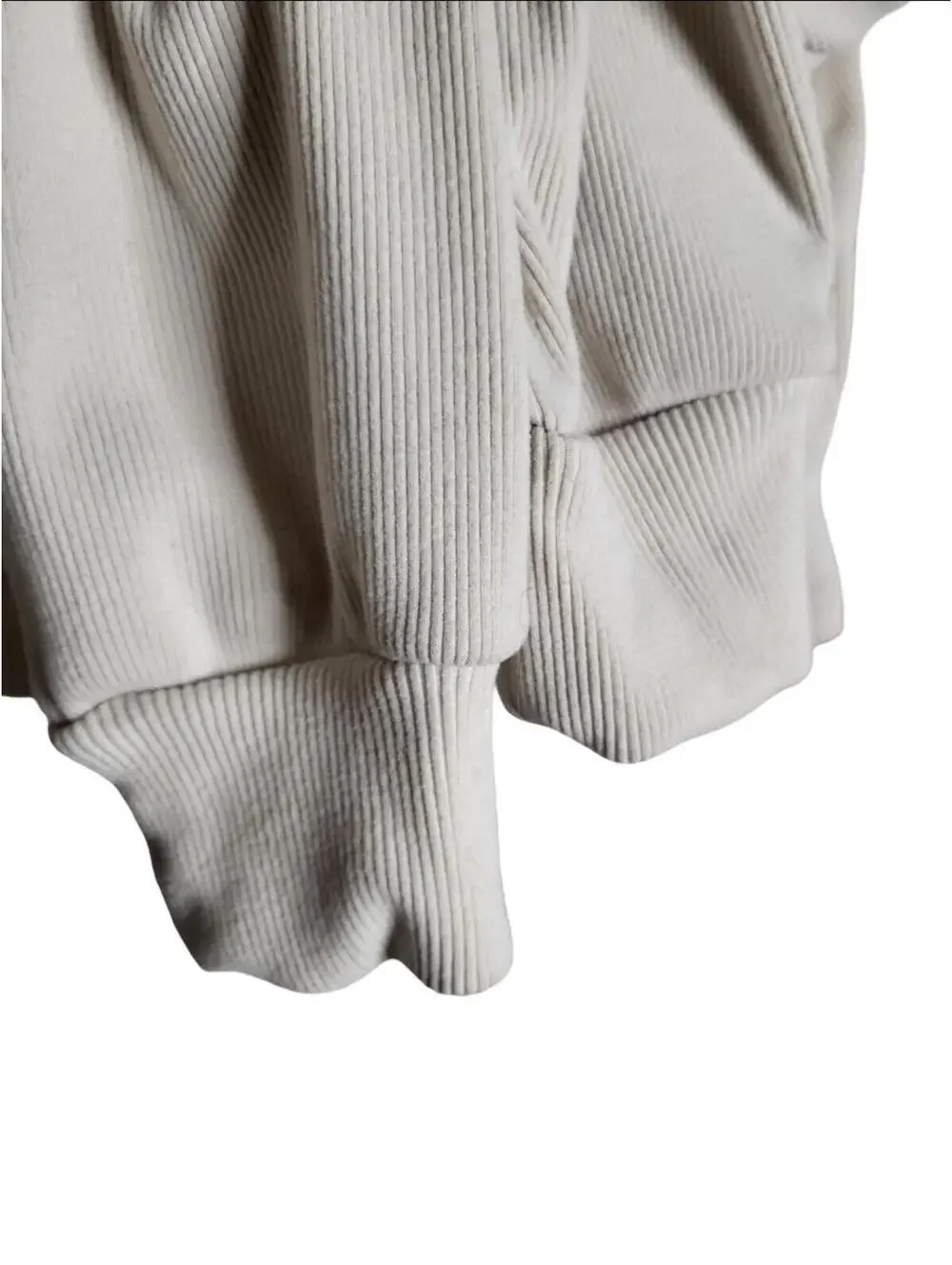 Wild Fable Cream Colored Cropped Ribbed Zip Up Hoodie Size Large - Picture 4 of 9
